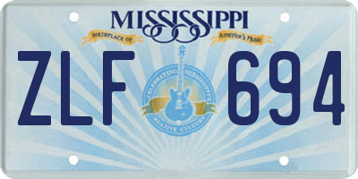 MS license plate ZLF694