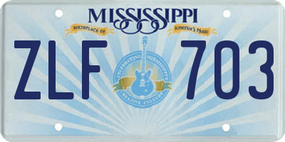 MS license plate ZLF703