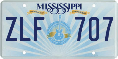 MS license plate ZLF707