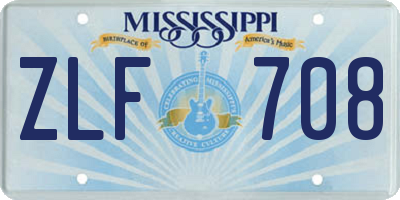 MS license plate ZLF708