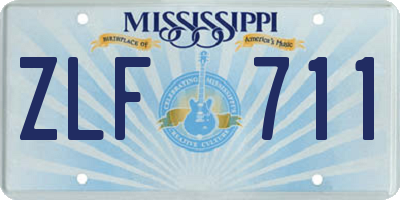 MS license plate ZLF711