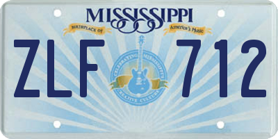 MS license plate ZLF712