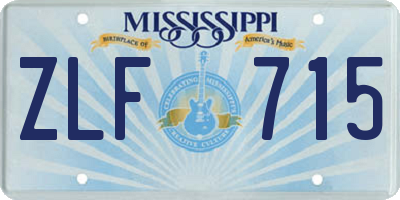 MS license plate ZLF715