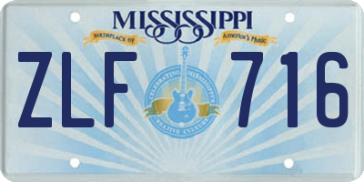 MS license plate ZLF716