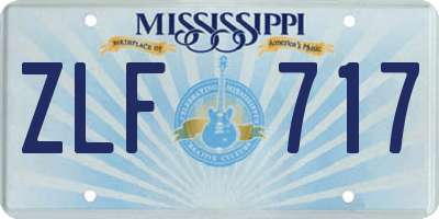 MS license plate ZLF717