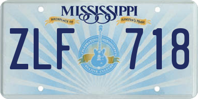 MS license plate ZLF718