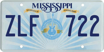 MS license plate ZLF722