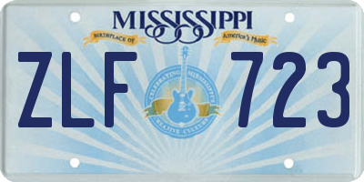 MS license plate ZLF723