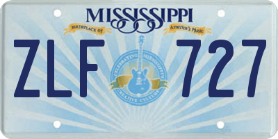 MS license plate ZLF727