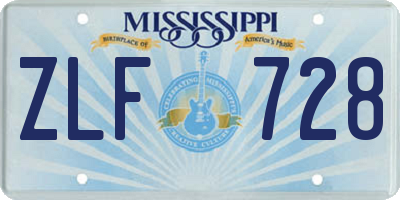 MS license plate ZLF728