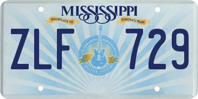 MS license plate ZLF729