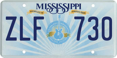 MS license plate ZLF730