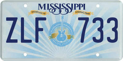 MS license plate ZLF733
