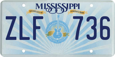 MS license plate ZLF736