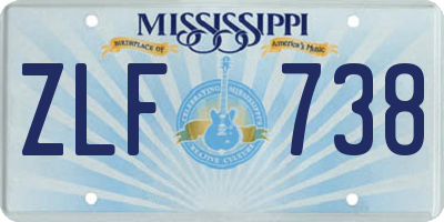 MS license plate ZLF738