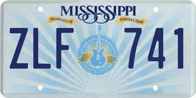 MS license plate ZLF741