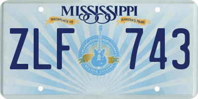MS license plate ZLF743