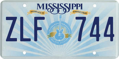 MS license plate ZLF744
