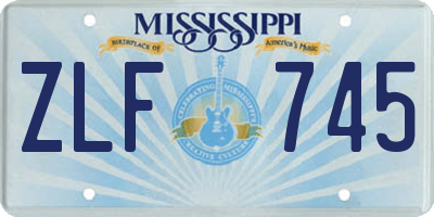 MS license plate ZLF745