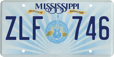 MS license plate ZLF746