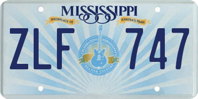 MS license plate ZLF747