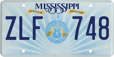 MS license plate ZLF748