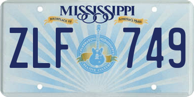 MS license plate ZLF749