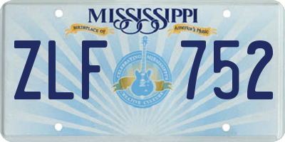MS license plate ZLF752