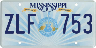 MS license plate ZLF753