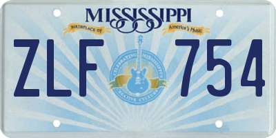 MS license plate ZLF754
