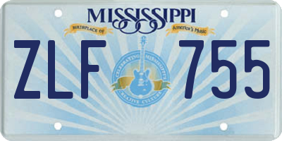 MS license plate ZLF755