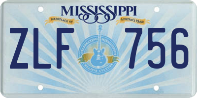 MS license plate ZLF756