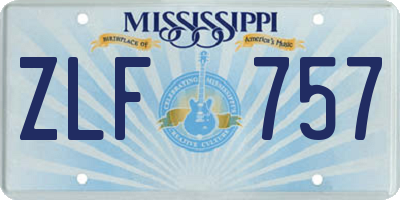 MS license plate ZLF757
