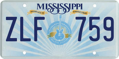 MS license plate ZLF759
