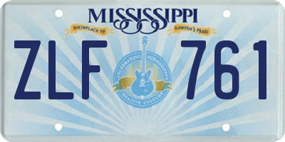 MS license plate ZLF761