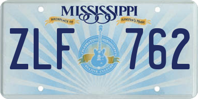 MS license plate ZLF762