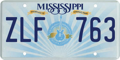 MS license plate ZLF763