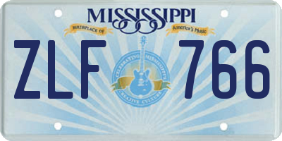 MS license plate ZLF766