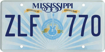 MS license plate ZLF770