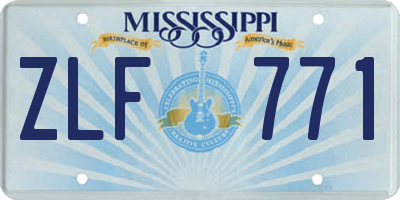 MS license plate ZLF771