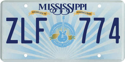 MS license plate ZLF774
