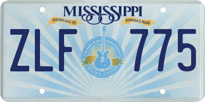 MS license plate ZLF775