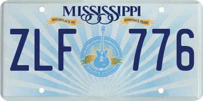 MS license plate ZLF776