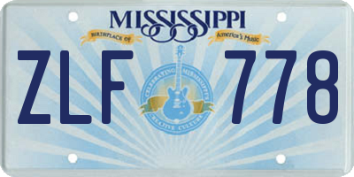 MS license plate ZLF778