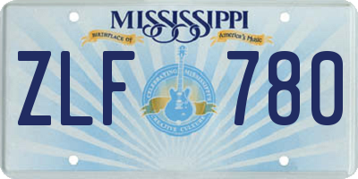 MS license plate ZLF780