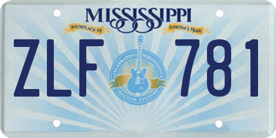 MS license plate ZLF781