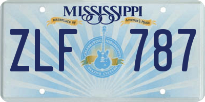 MS license plate ZLF787