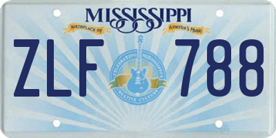 MS license plate ZLF788