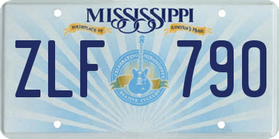 MS license plate ZLF790