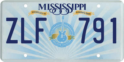 MS license plate ZLF791